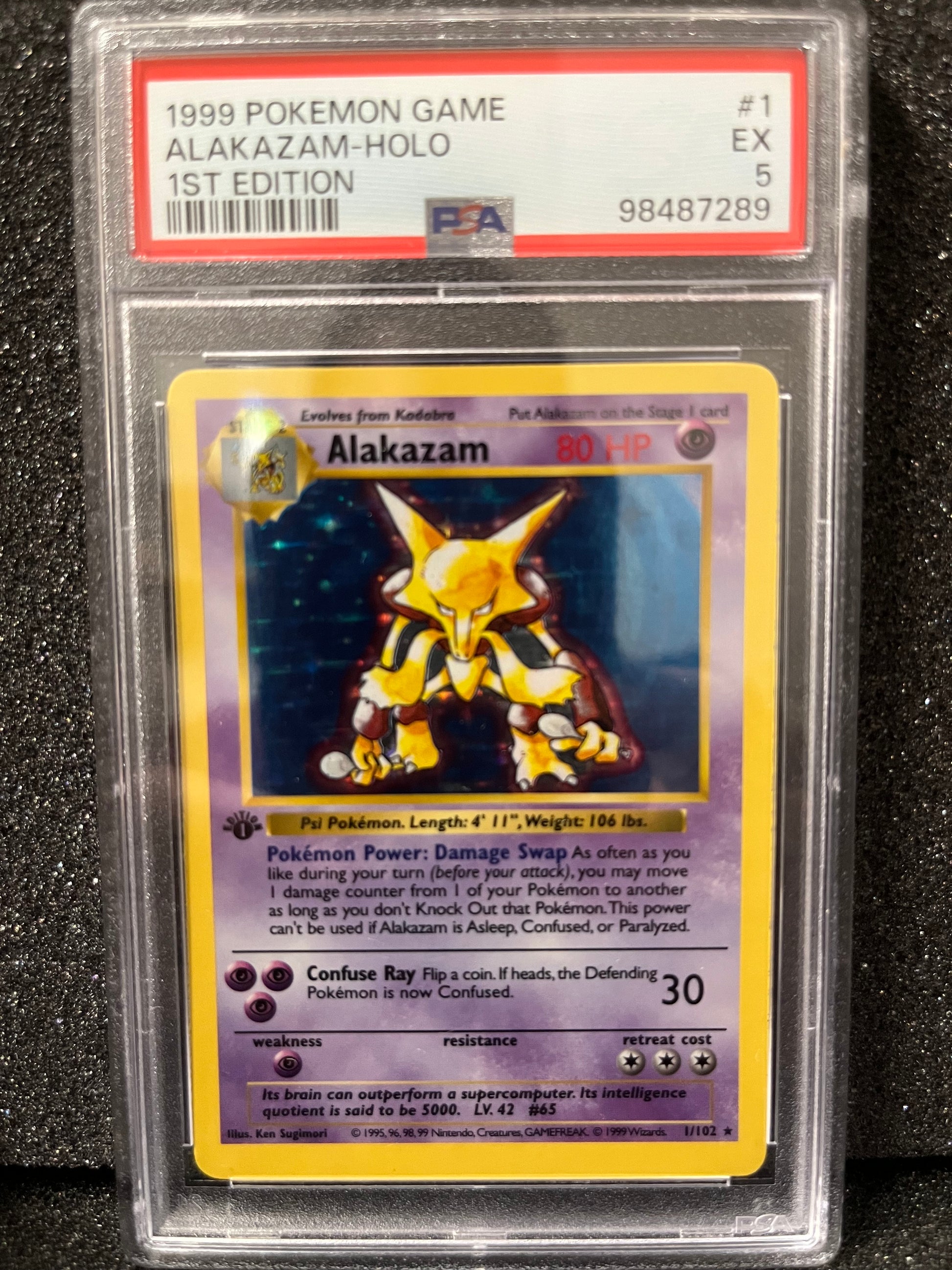 alakazam pokemon card 1999 1999 1st Edition Shadowless Alakazam