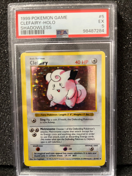 1999 Shadowless Clefairy - PSA 5